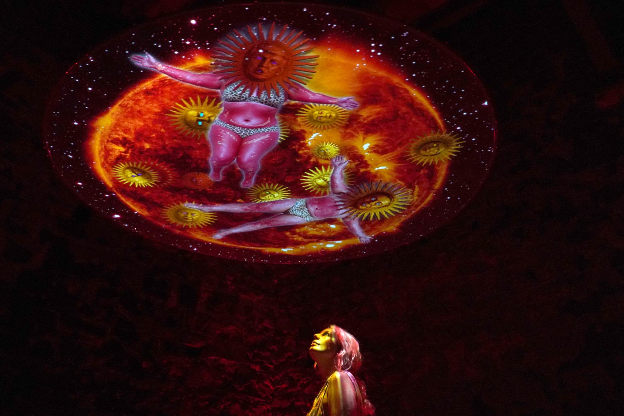 Immersive art piece using environmental data and protest archives