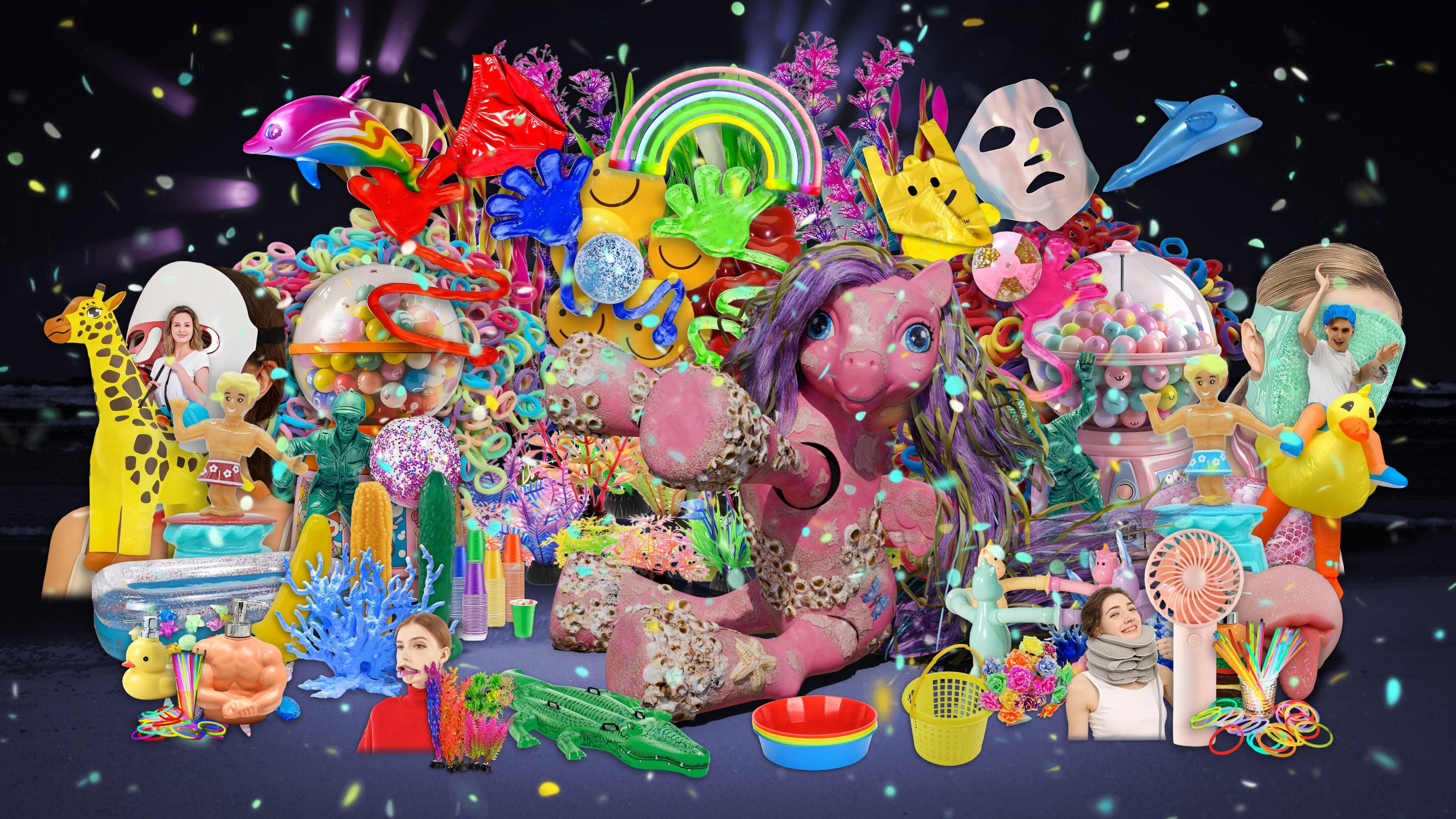 VR still of Abel Tasman figure reimagined in surreal digital museum environment