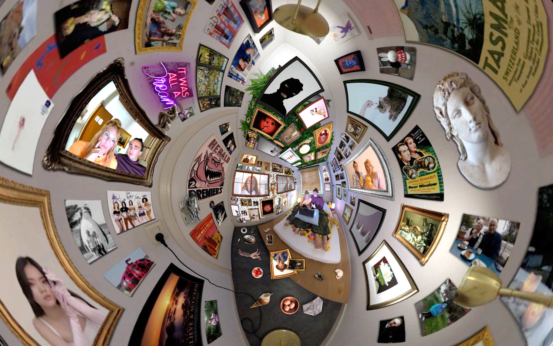 Contemporary virtual installation set in Dutch domestic interiors