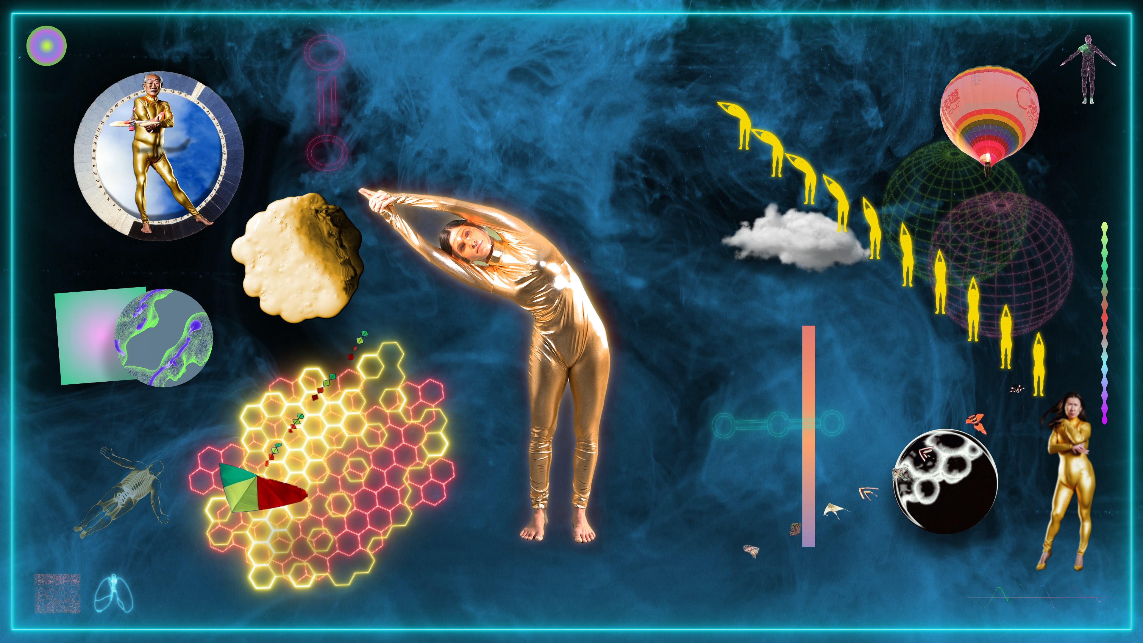 Immersive video work critiquing wellness culture and ecology